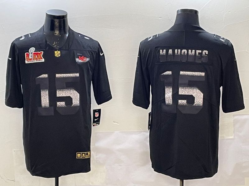 Men Kansas City Chiefs 15 Mahomes Black 2025 Nike Fashion Limited NFL Jersey style 4
